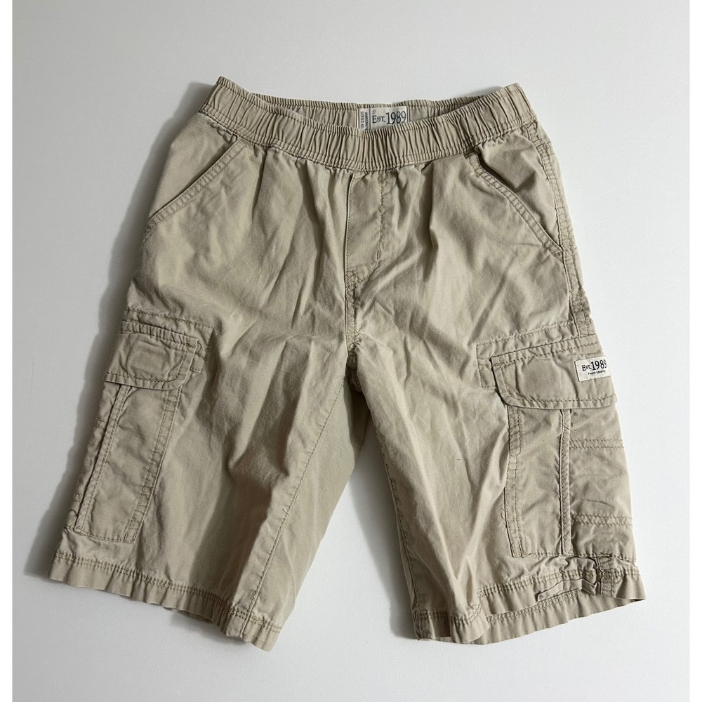 The Childrens Place Boys Tan Cargo Shorts Elastic Waist Khaki Size 10 Est 1989